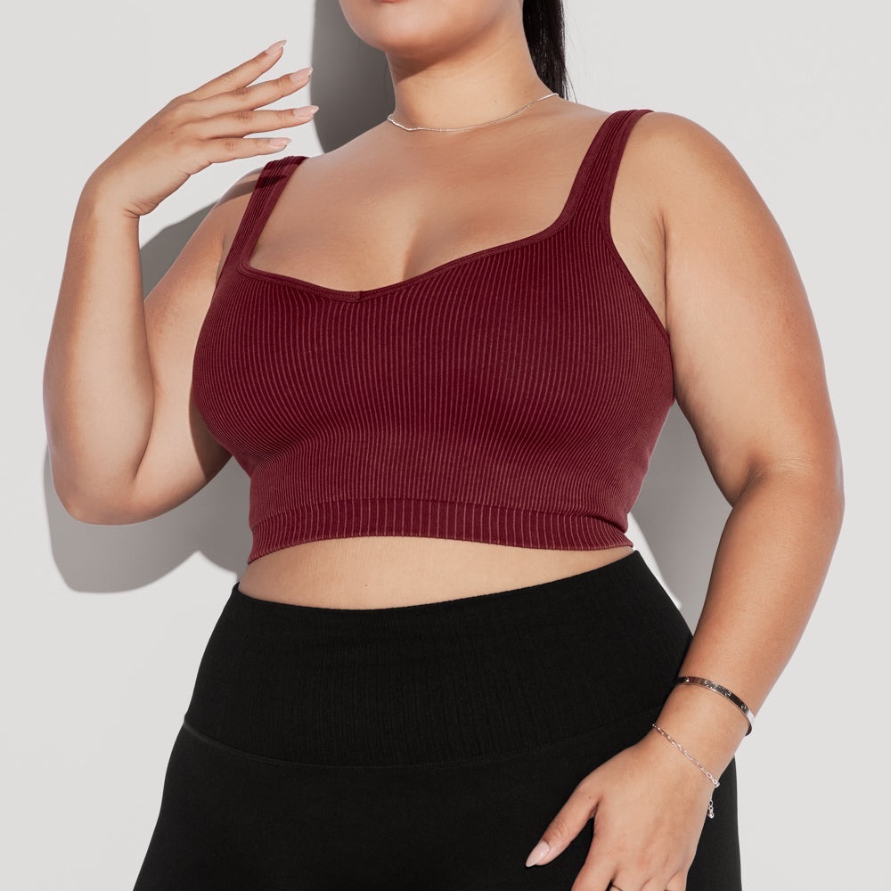 Be My Sweetheart Seamless Crop Top - Garnet